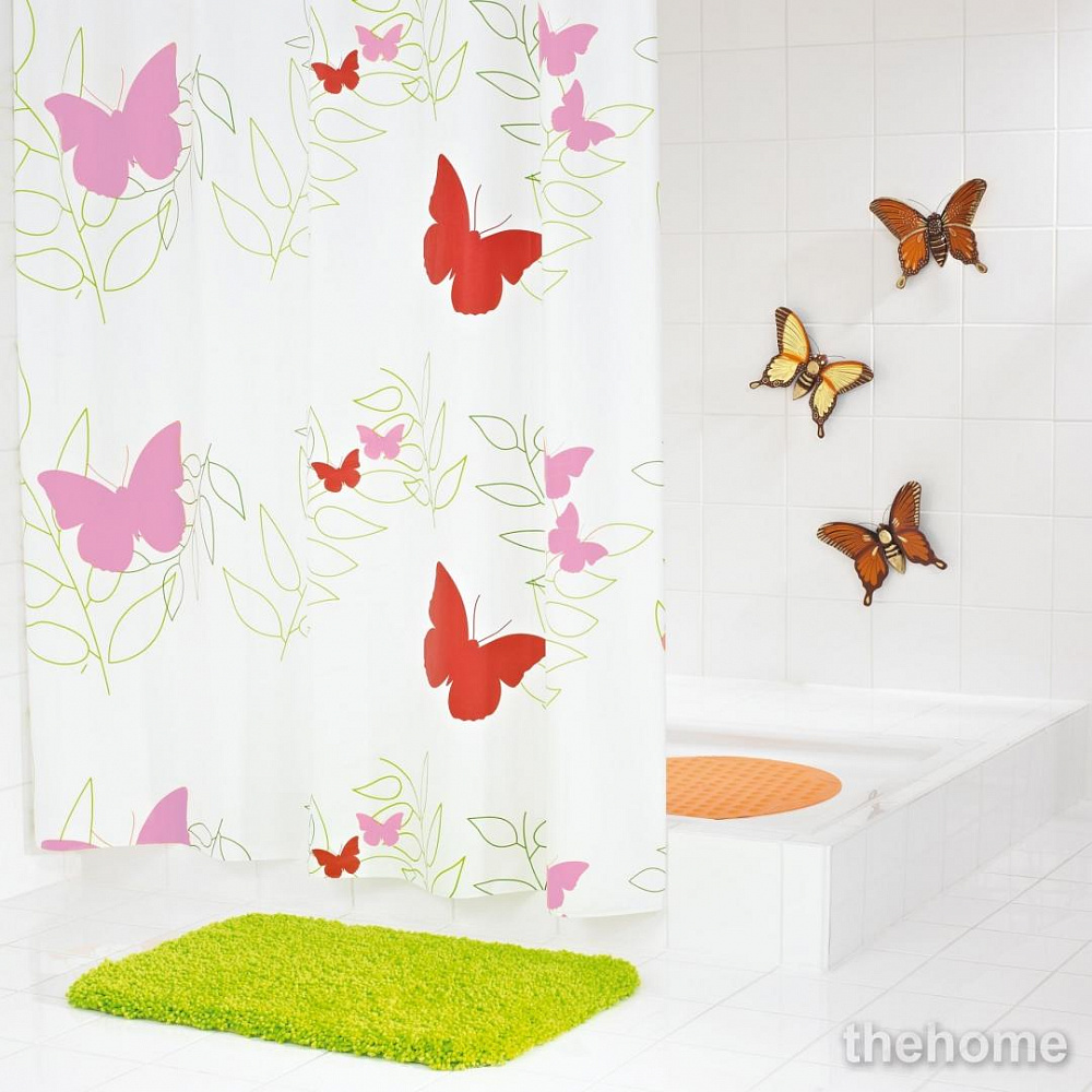 Штора для ванных комнат Ridder Butterflies красная - TheHome