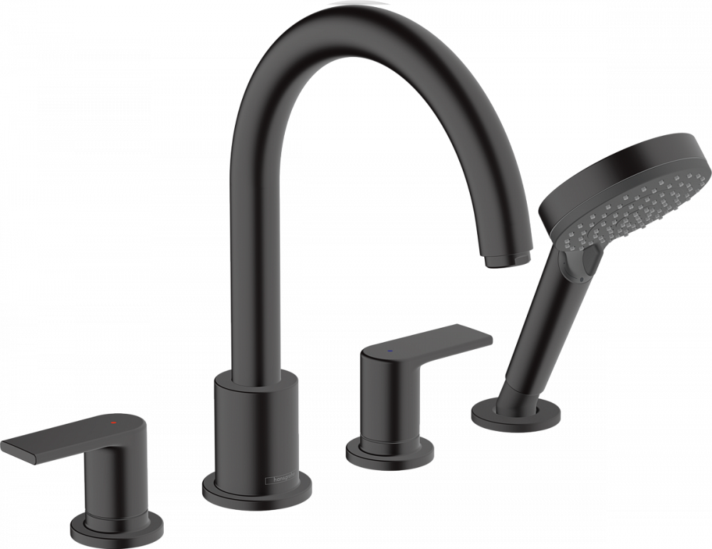 Смеситель Hansgrohe Vernis Blend для ванны с душем 71456670 черный - TheHome