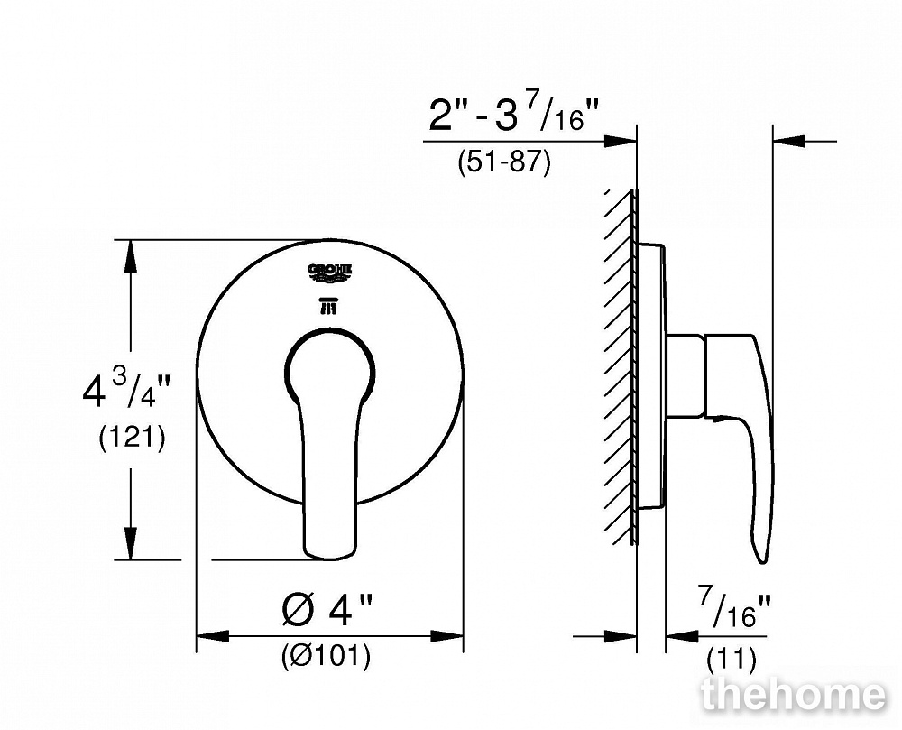 Переключатель потоков Grohe Eurosmart 19972002 на три потребителя - 2