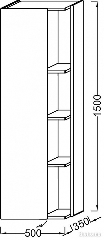 Шкаф-пенал 50 см Jacob Delafon Terrace EB1179D-S24 правый, жасмин сатин - 5