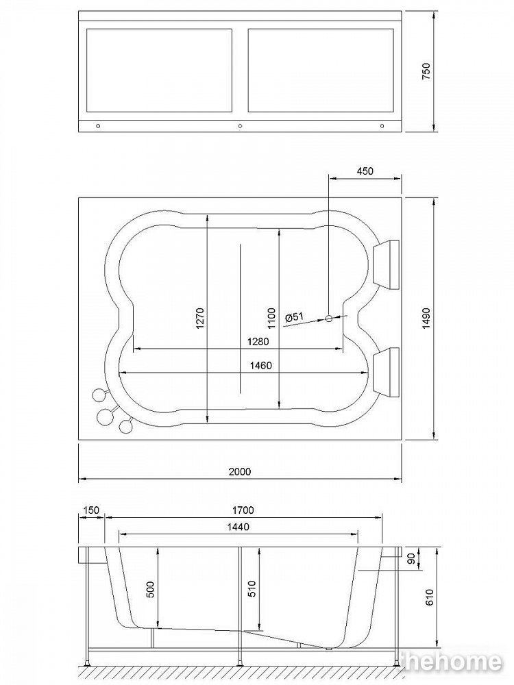 Акриловая ванна Royal Bath Hardon  RB083100 с каркасом 200x150x75 - 3