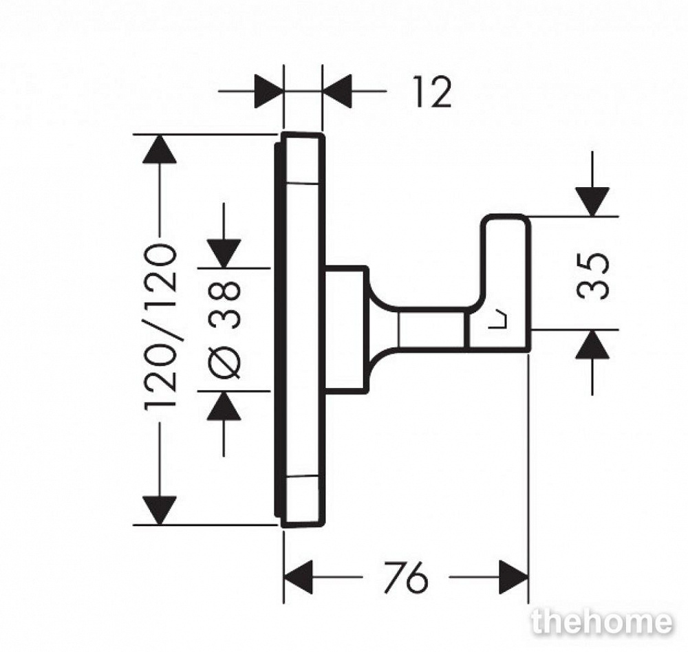 Переключатель потоков Axor Citterio E Trio 36772000 - 3