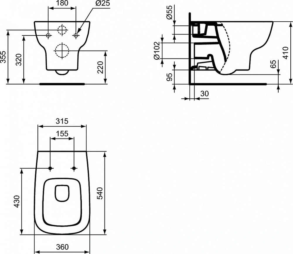 Комплект Ideal Standard Prosys Esedra с подвесным унитазом и инсталляцией T386401 - 7