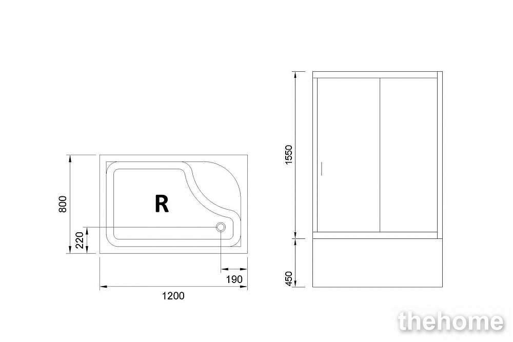 Душевой уголок Royal Bath 8120BP-T прозрачное правый - 5