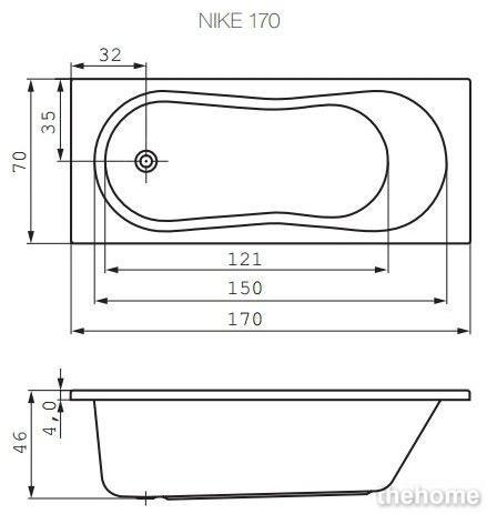 Акриловая ванна Cersanit Nike 170х70 - 5
