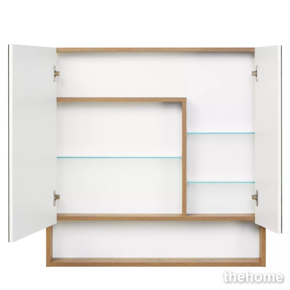 Зеркальный шкаф Aquaton Сканди 90 белый, дуб рустикальный 1A252302SDZ90 - 2