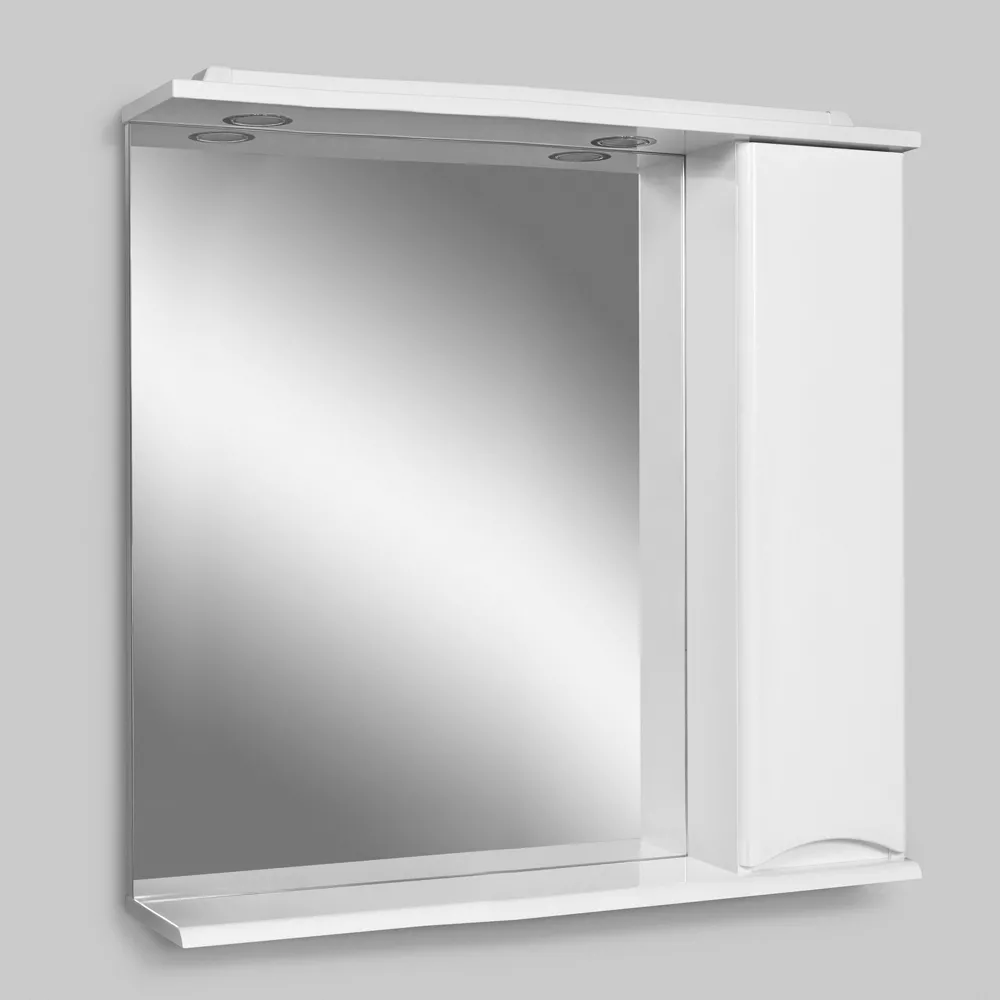 Зеркальный шкаф Am.Pm Like M80MPR0801WG правый 80 см белый глянец с подсветкой - TheHome
