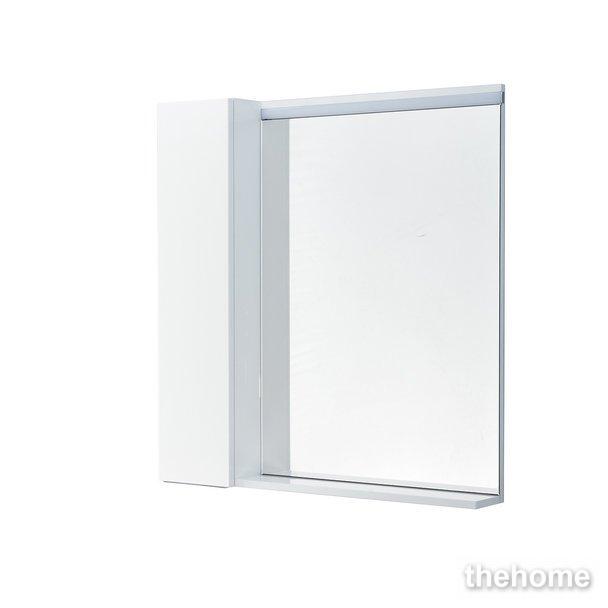 Зеркальный шкаф Aquaton Рене 80x85см 1A222502NRC80 с подсветкой цвет белый/грецкий орех - TheHome