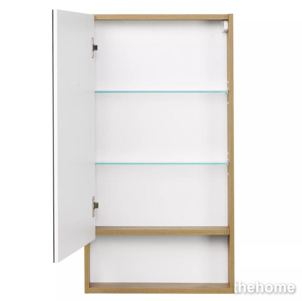 Зеркальный шкаф Aquaton Сканди 45 белый, дуб рустикальный 1A252002SDZ90 - 2