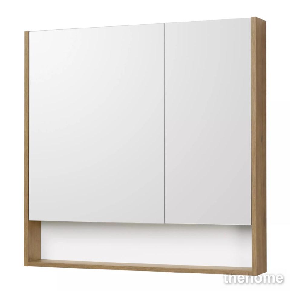 Зеркальный шкаф Aquaton Сканди 90 белый, дуб рустикальный 1A252302SDZ90 - TheHome