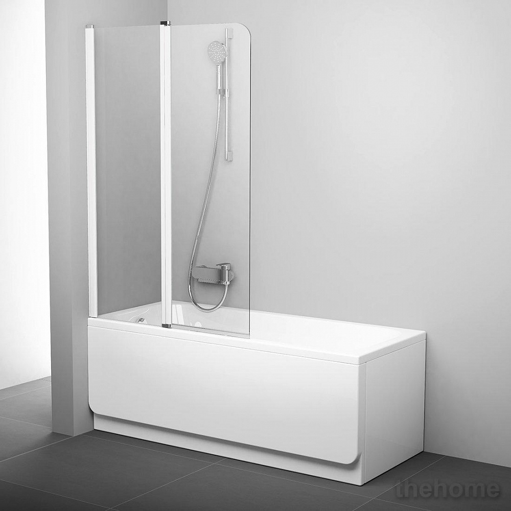 Шторка на ванну Ravak CVS2-100 L белый+ прозрачное стекло - 2