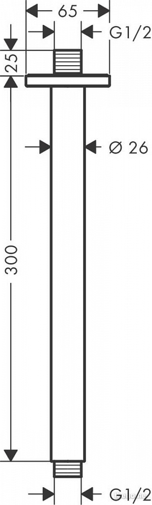 Кронштейн для верхнего душа Hansgrohe Vernis Shape 26407000, хром - 2