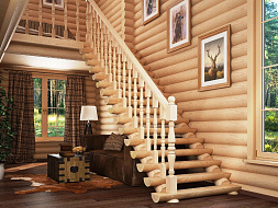 Деревянная лестница в доме