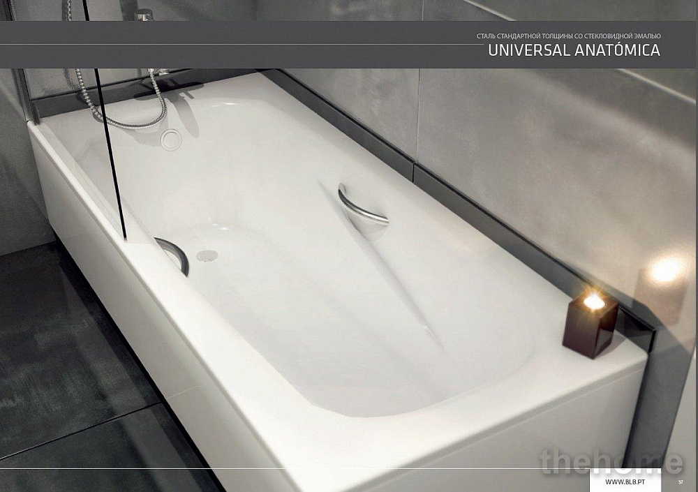 Стальная ванна BLB Universal Anatomica HG 170x75 с отверстиями для ручек - 2