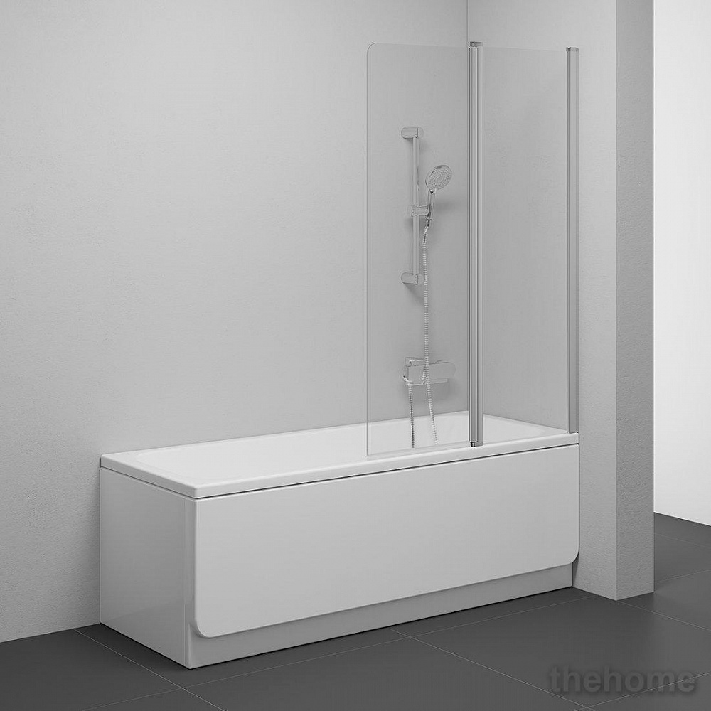 Шторка на ванну Ravak CVS2-100 R сатин+ прозрачное стекло - 2