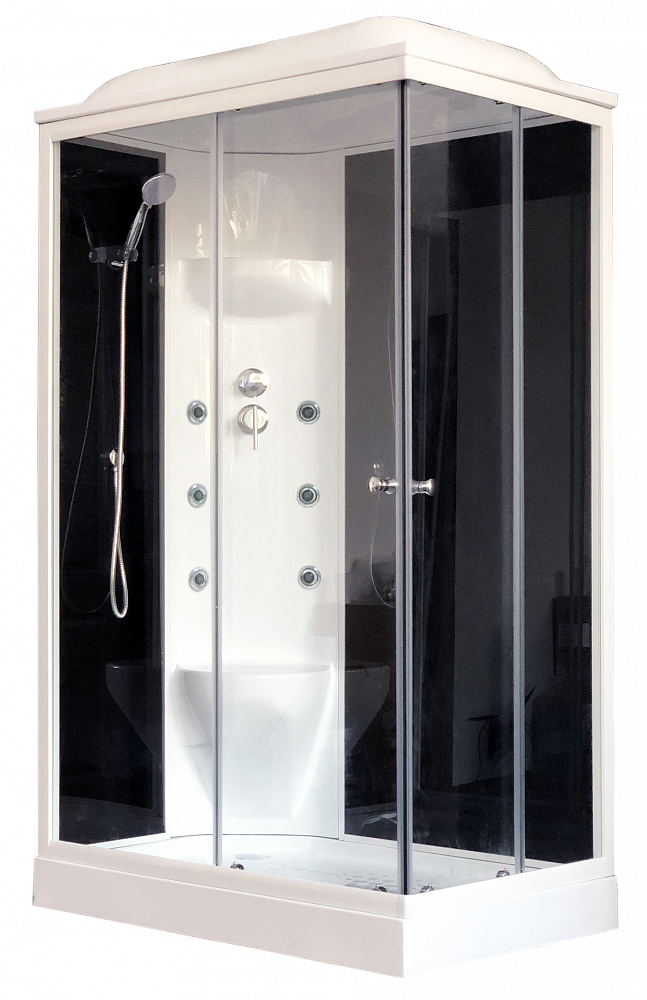 Душевая кабина Royal Bath 8120HP7-BT черное/прозрачное левая - TheHome