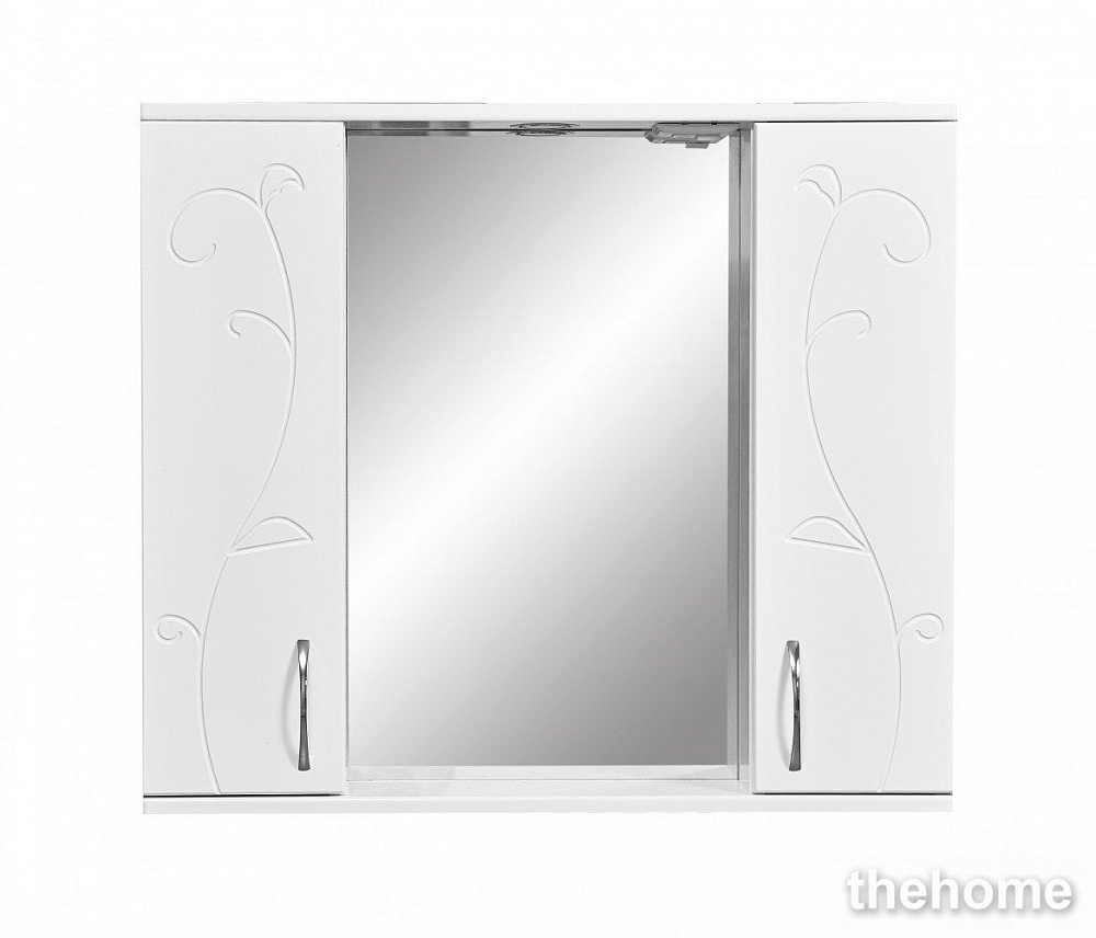Зеркальный шкаф Stella Polar Фантазия 80/C SP-00000226 80 см с подсветкой, белый - TheHome