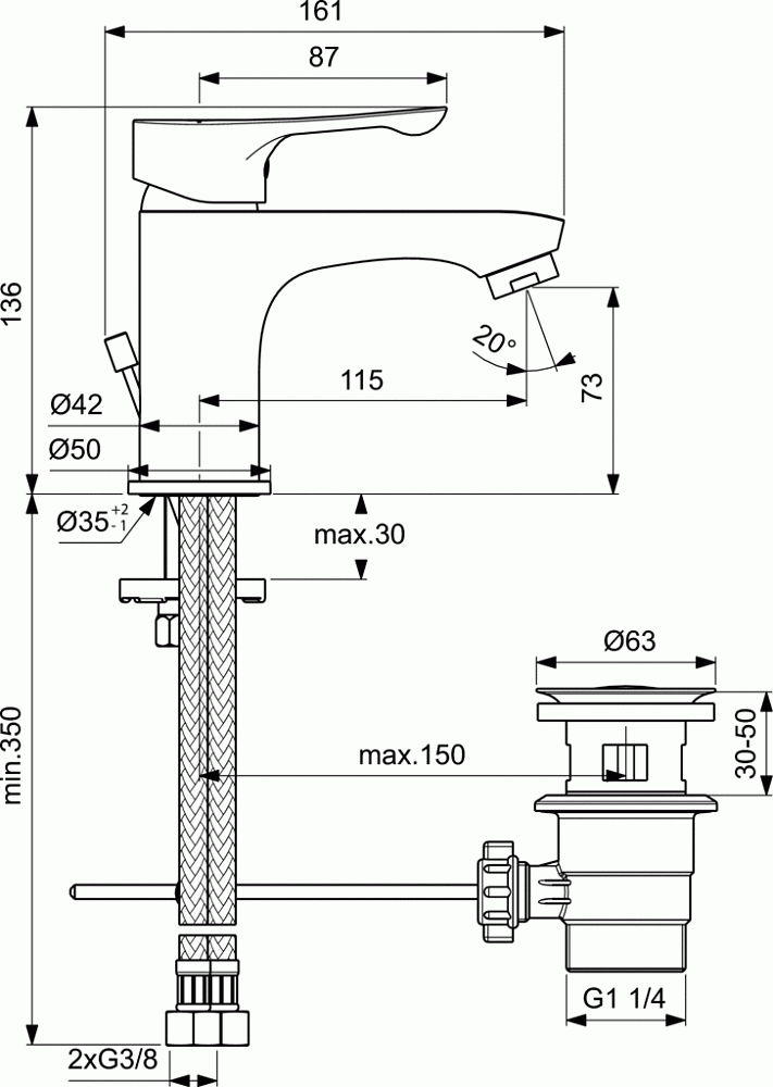 Душевой комплект Ideal Standard Alpha 7 в 1 «ВСЕ для встройки» BD003AA - 11