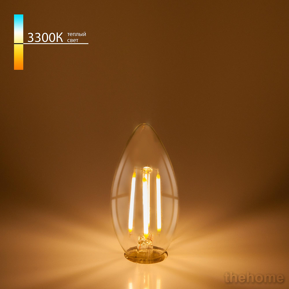 Лампа светодиодная филаментная Elektrostandard E14 7W 3300K прозрачная 4690389062889 - TheHome