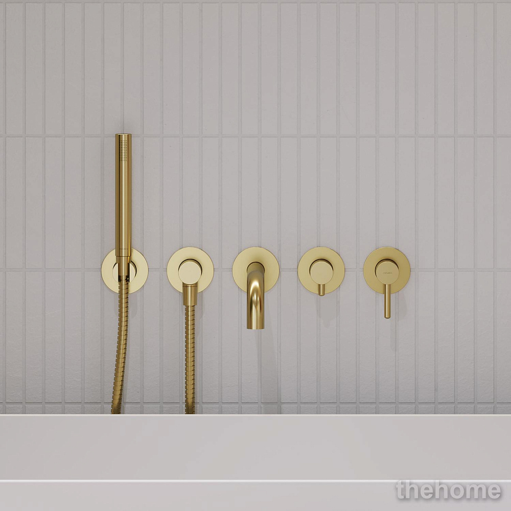 Смеситель Omnires Y для ванны на 5 отверстий (брашированное золото), Y1237/1GLB - 3