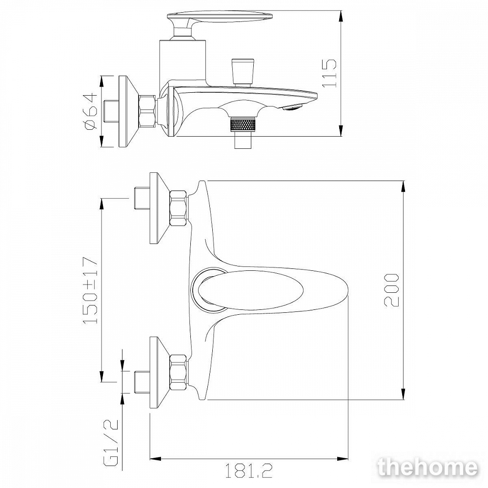 Смеситель для ванны и душа Rossinka RS30-31 с душевым гарнитуром - 2