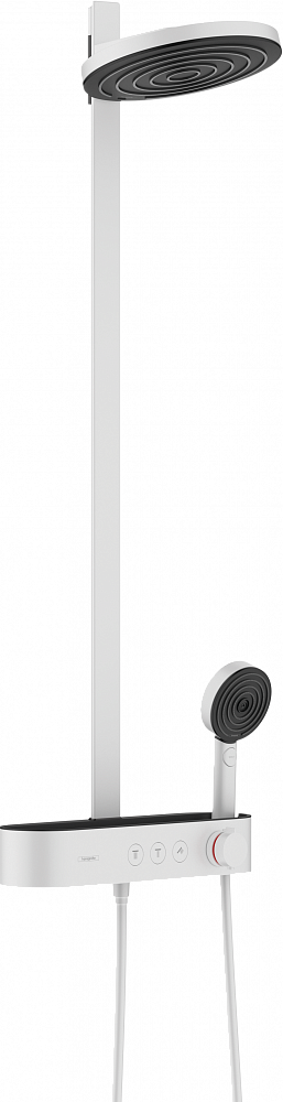 Душевая стойка Hansgrohe Pulsify S 260 2jet EcoSmart 24241700 с термостатом, матовый белый - TheHome