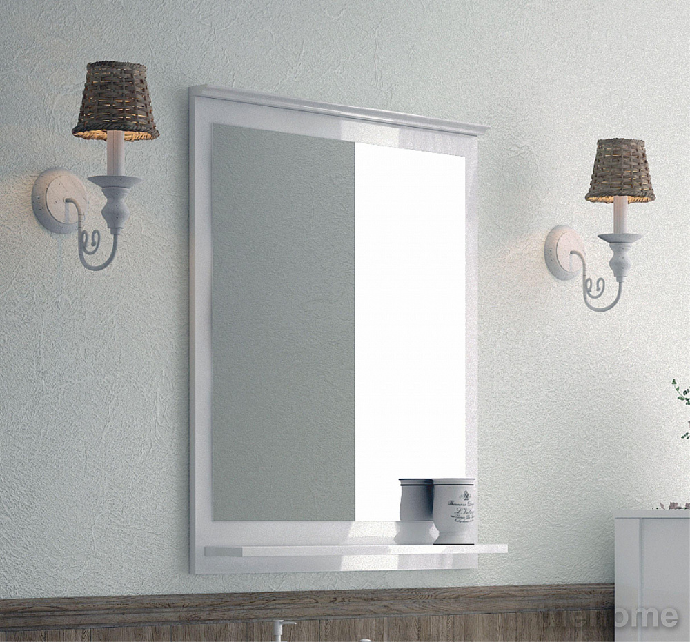 Зеркало с полкой Corozo Блюз 65 SD-00000002 белое - TheHome