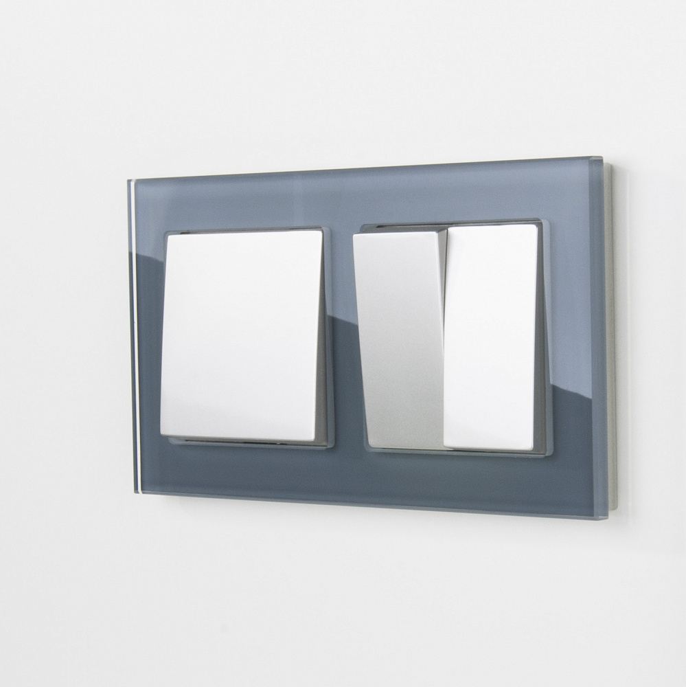 Рамка на 2 поста серый,стекло Werkel Favorit W0021115 - 4