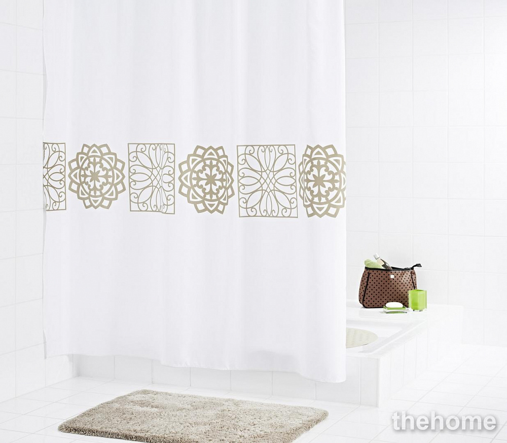 Штора для ванных комнат Ridder Tunis бежевая/коричневая - TheHome