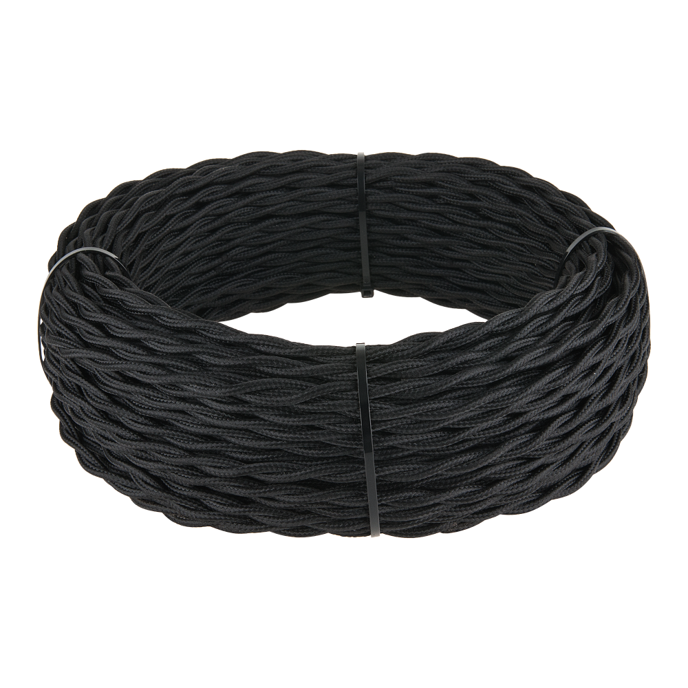 Ретро кабель витой 3х2,5 черный 20 м под заказ Werkel W6453308 - TheHome