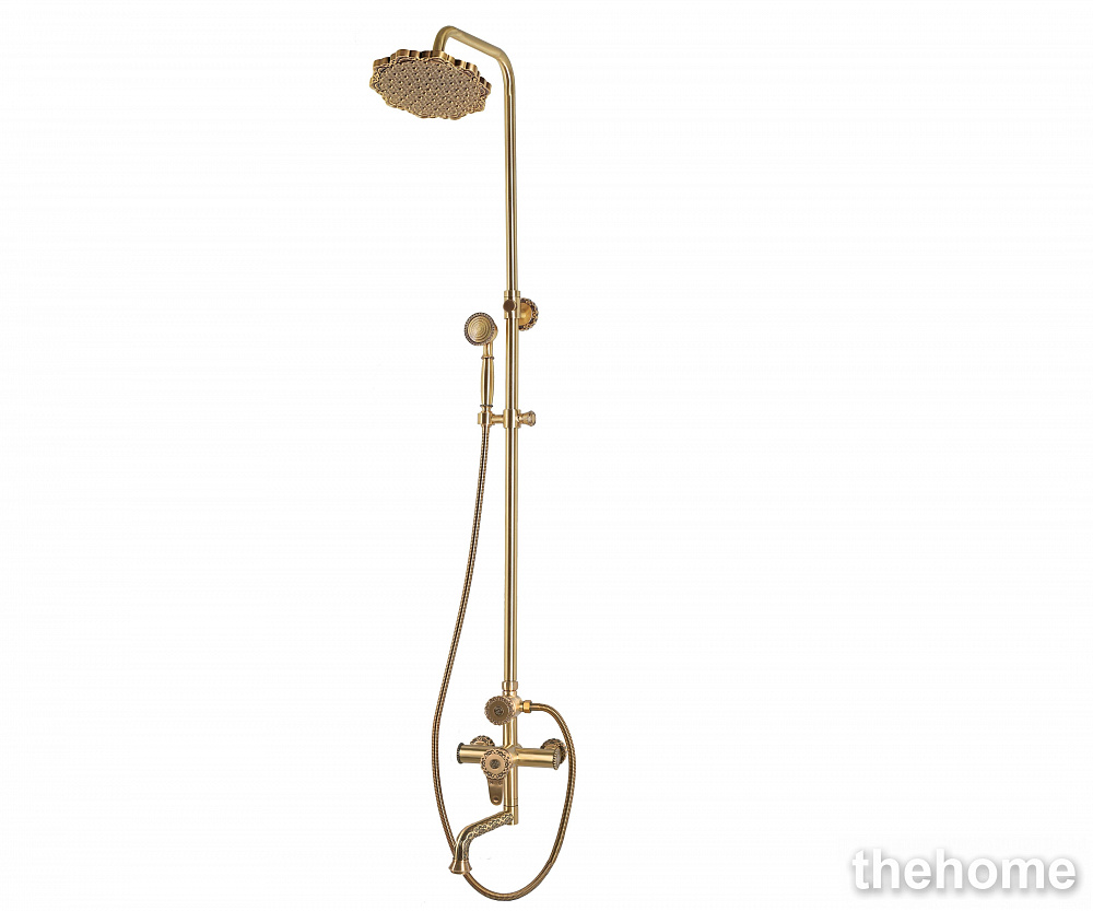 Комплект для ванны и душа излив резной 25 см Bronze de Luxe Windsor 10120PF - TheHome
