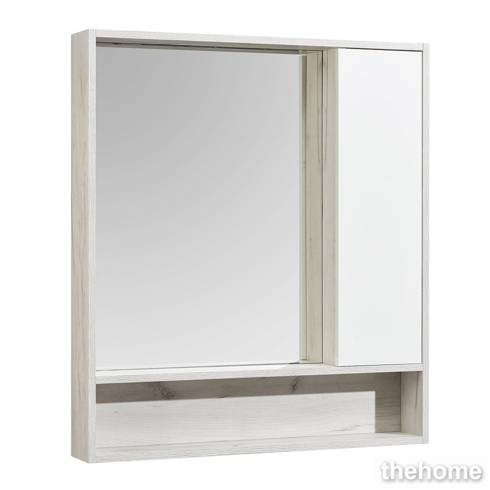 Зеркальный шкаф Aquaton Флай 80 1A237702FAX10 белый/дуб крафт - TheHome