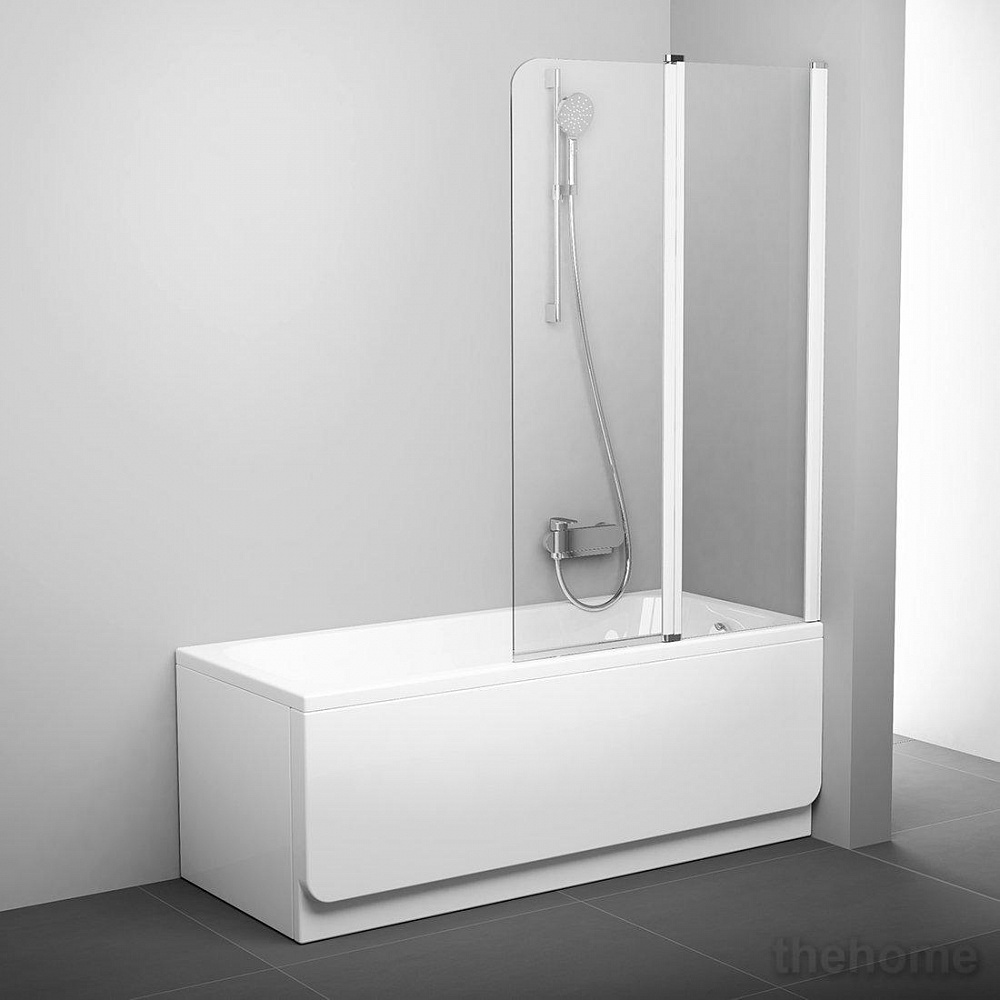 Шторка на ванну Ravak CVS2-100 R белый+ прозрачное стекло - 2