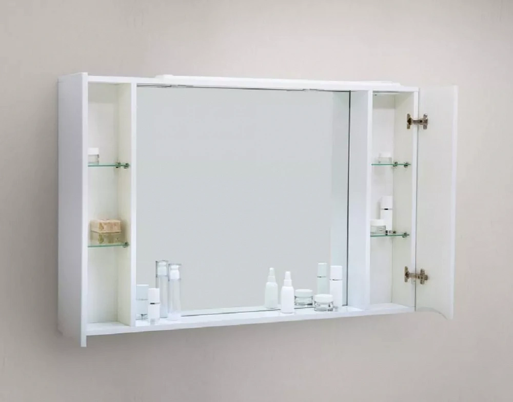 Зеркальный шкаф BelBagno Marino MARINO-SPC-1000/750-2A-BL-P, 100 х 75 см, с LED-подсветкой, Bianco Lucido - белый глянец - 3