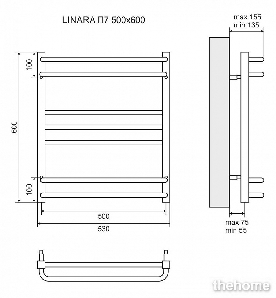 Полотенцесушитель водяной Lemark Linara П7 500x600 - 5