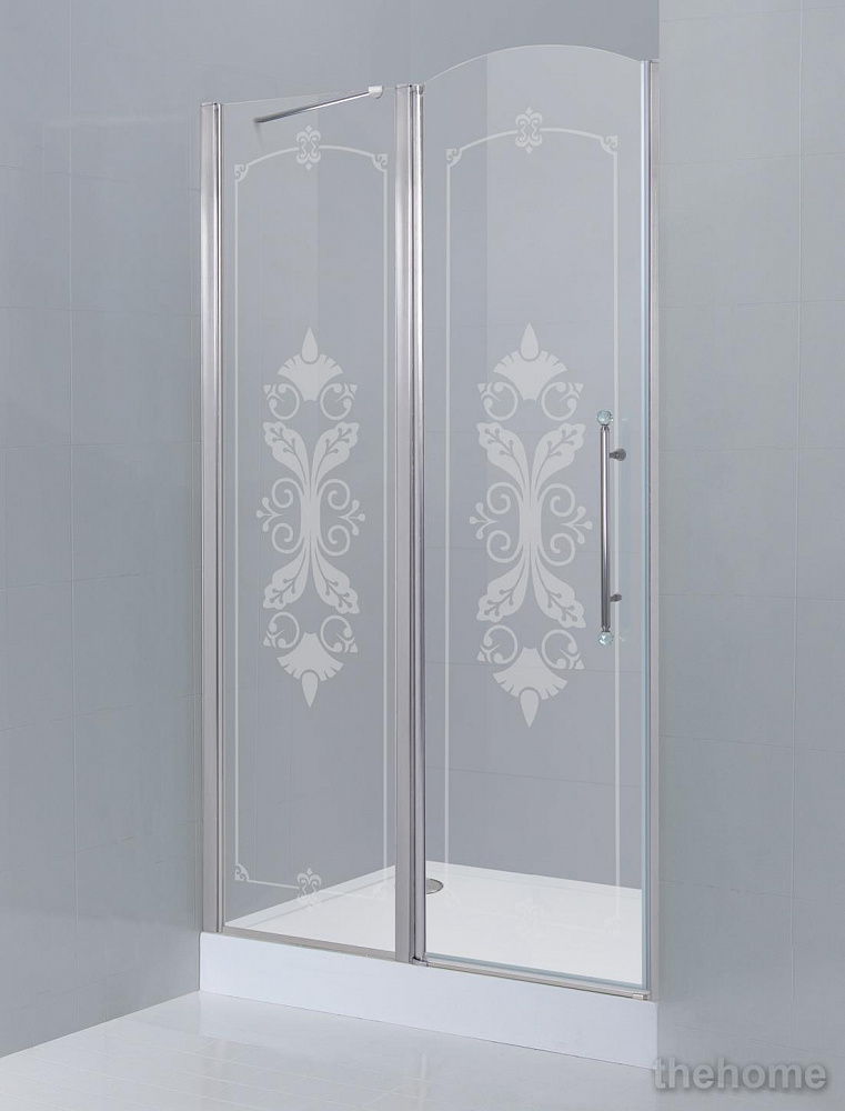 Дверь для душевого уголка Cezares Giubileo 60/40 L стекло с узором хром - TheHome