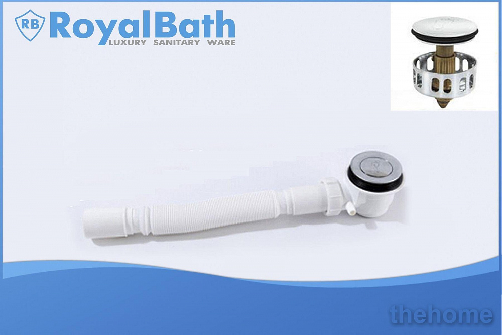 Сифон Royal Bath кнопка 2 с гофрой - 3