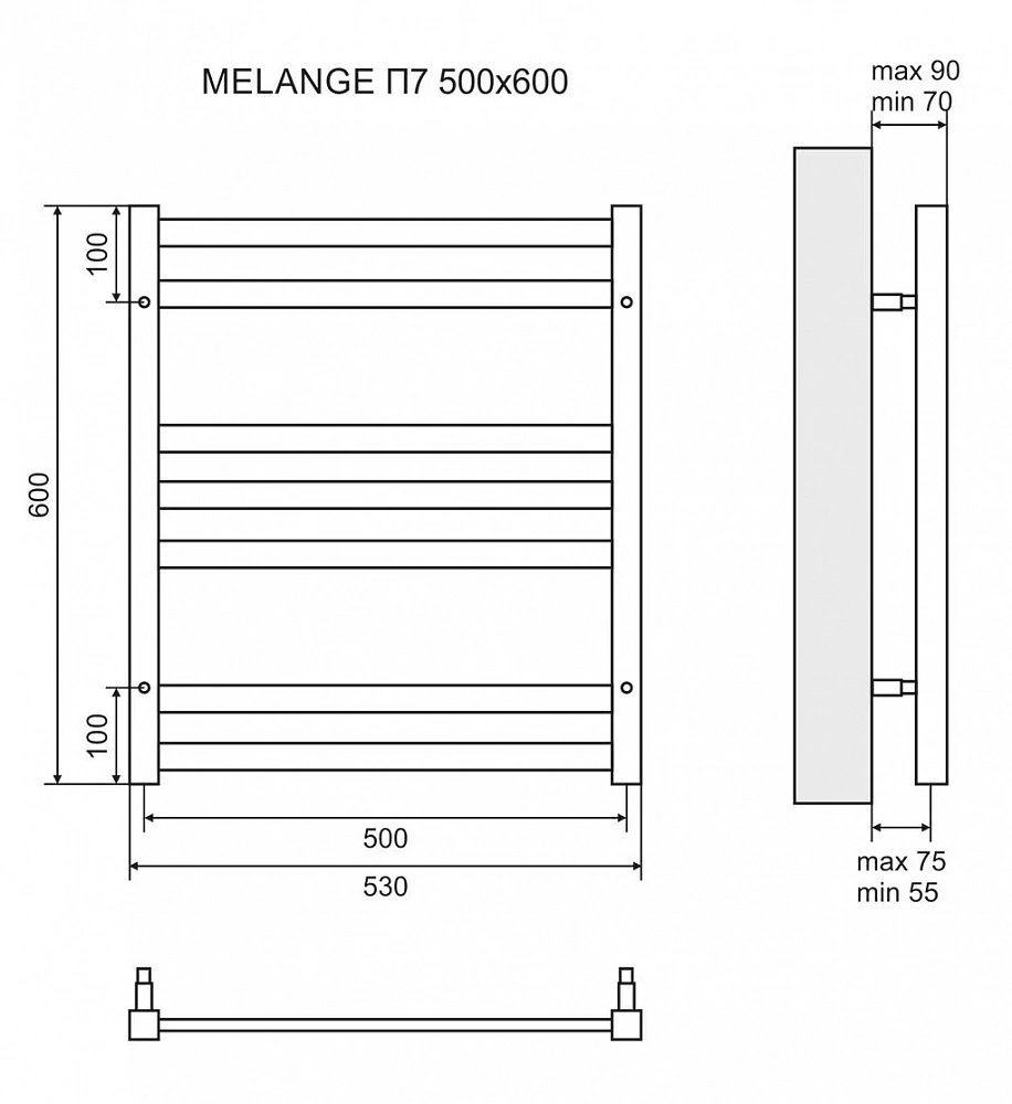 Полотенцесушитель электрический Lemark Melange П7 500x600 - 5