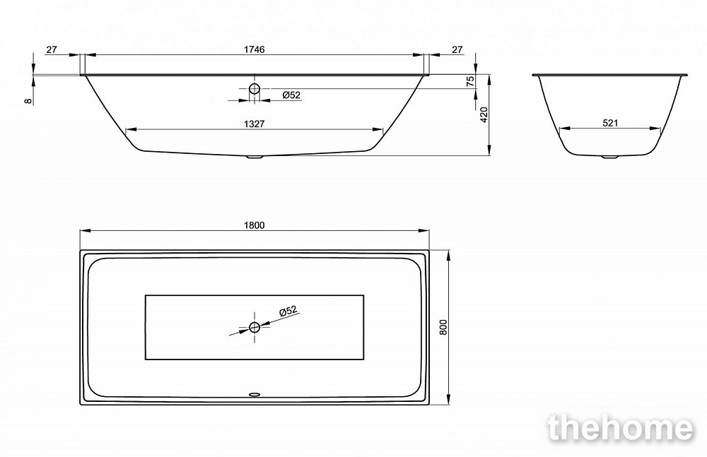 Стальная ванна Bette Loft 180x80 см 3172-000PLUS с покрытием Glasur® Plus - 6