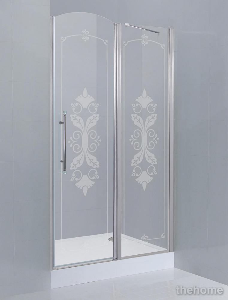 Дверь для душевого уголка Cezares Giubileo 60/40 R стекло с узором хром - TheHome