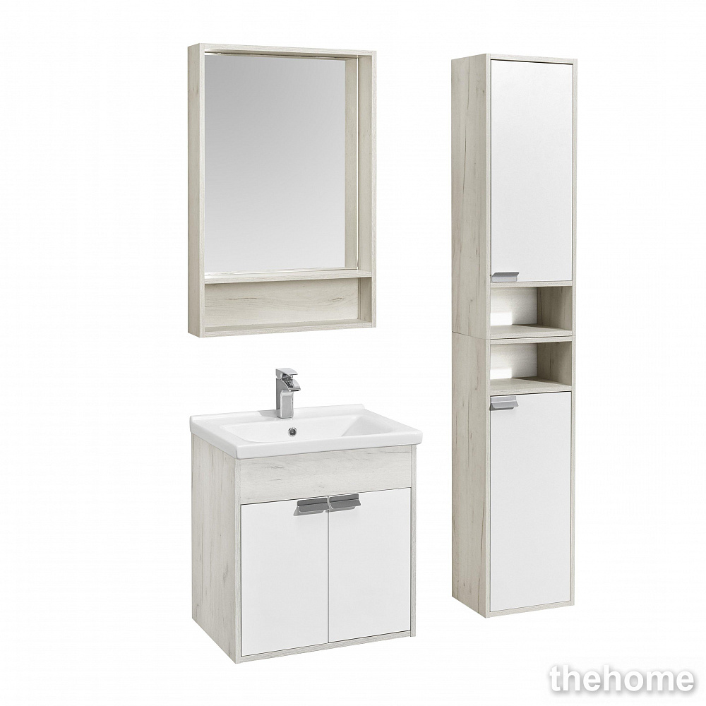 Зеркальный шкаф Aquaton Флай 60 1A237602FA860 белый/дуб крафт - 2