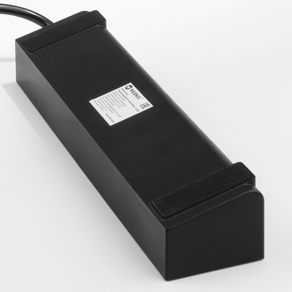 Розеточный блок 4-х местный + 3 USB черный Werkel WL20-04-03 - 10