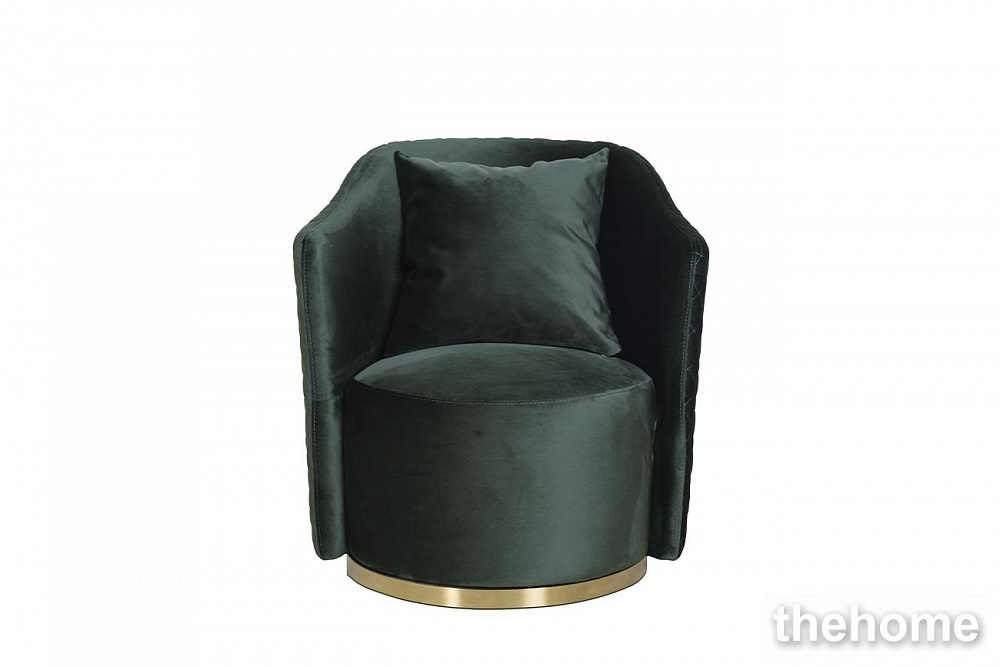 Кресло Verona вращающееся, велюр зеленый Bel37/золото 70*77*80см Garda Decor - TheHome