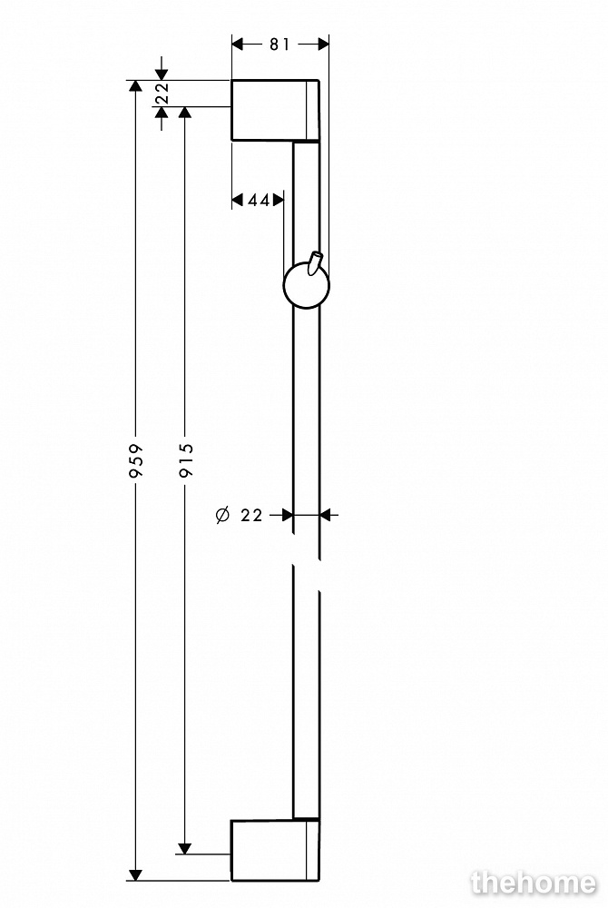 Душевая штанга Hansgrohe Unica Crometta 90 см 27609000, хром - 2