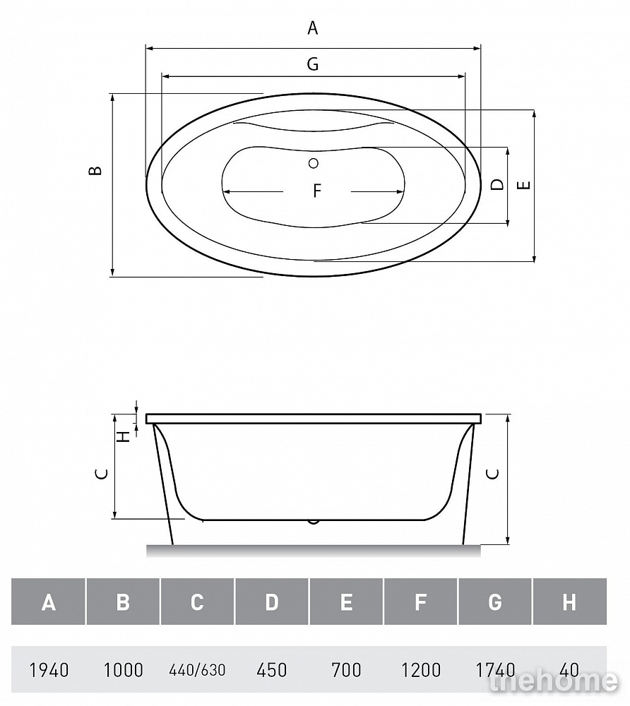 Акриловая ванна Vayer Beta 194x100 - 6