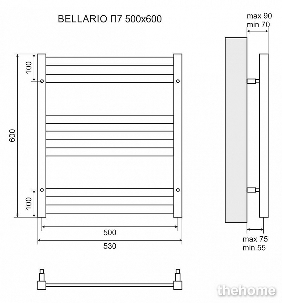 Полотенцесушитель электрический Lemark Bellario П7 500x600 - 5