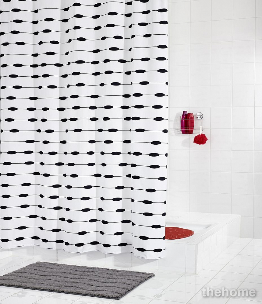 Штора для ванных комнат Ridder Lace белая/черная - TheHome