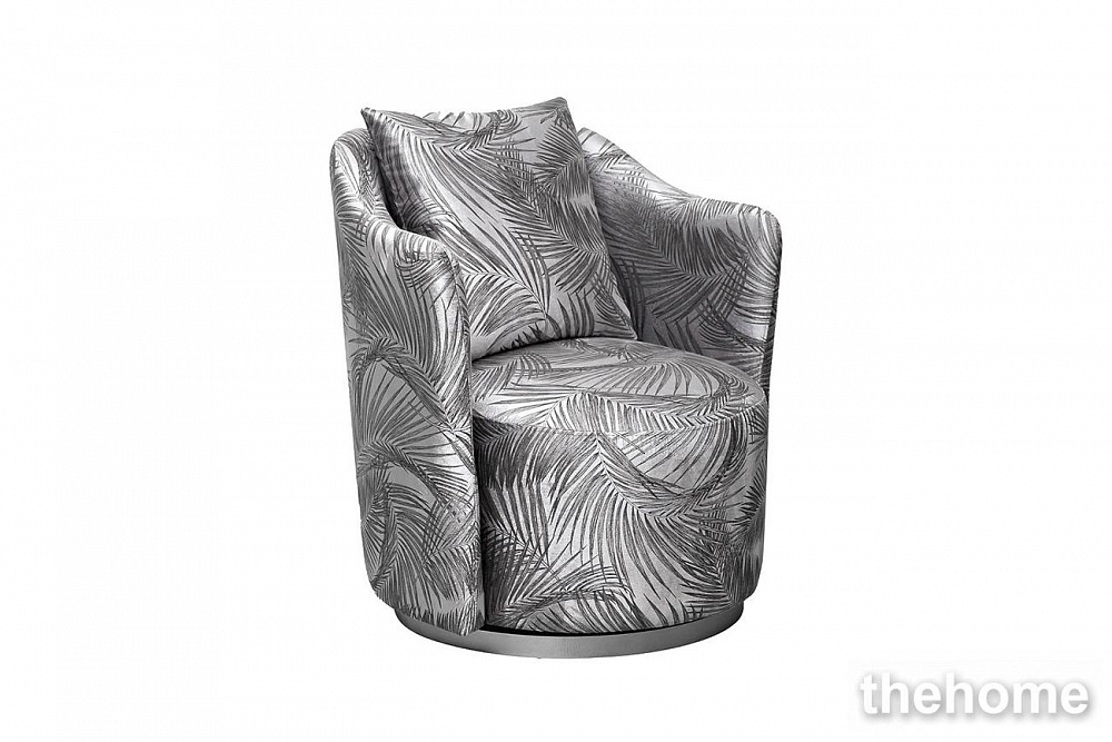 Кресло Verona вращающееся,вельвет принт листья Valdes110-SER/хром 70*77*80см Garda Decor - 2