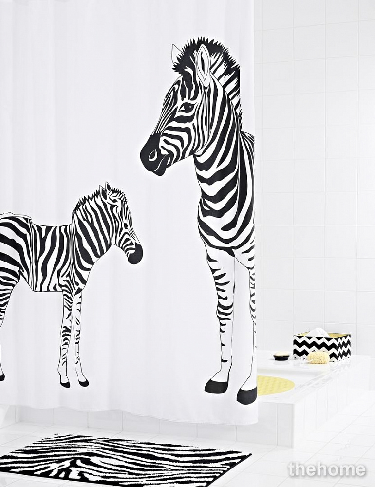 Штора для ванных комнат Ridder Zebra белая/черная - TheHome