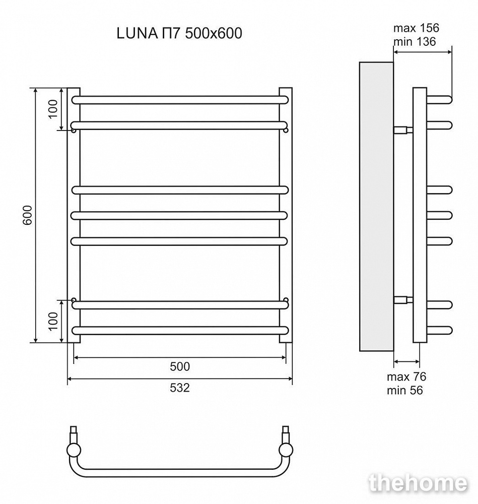 Полотенцесушитель электрический Lemark Luna П7 500x600 - 5